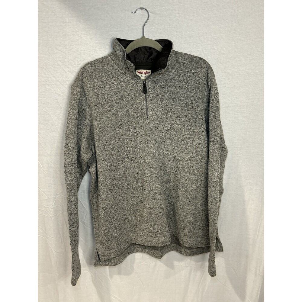 Wrangler Authentics Men’s Sweater Fleece 1/4 Zip Heather Gray Size Large